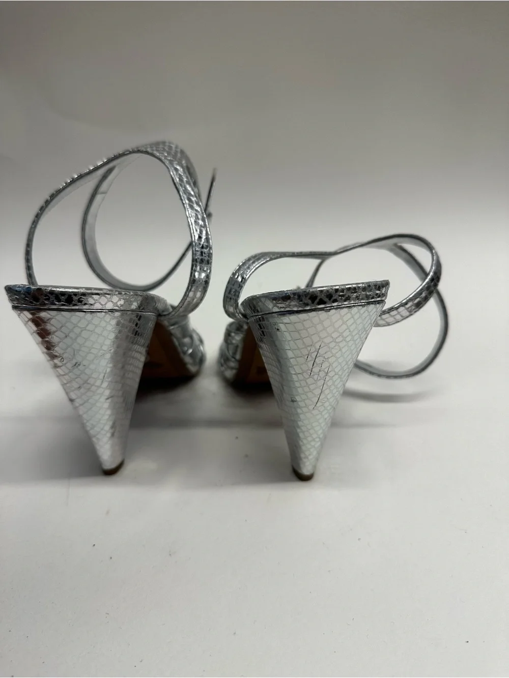 Michael Kors Silver Metallic Strappy High Heel Sandals